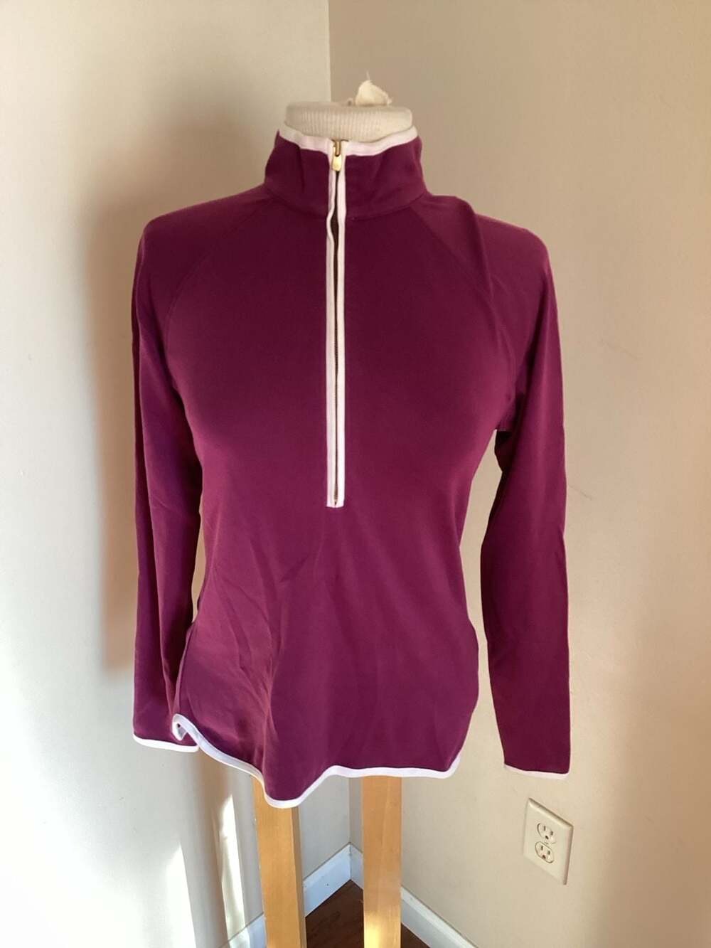 Peter Millar Women's XS Plum Purple Quarter Zip Performance Base Layer Top